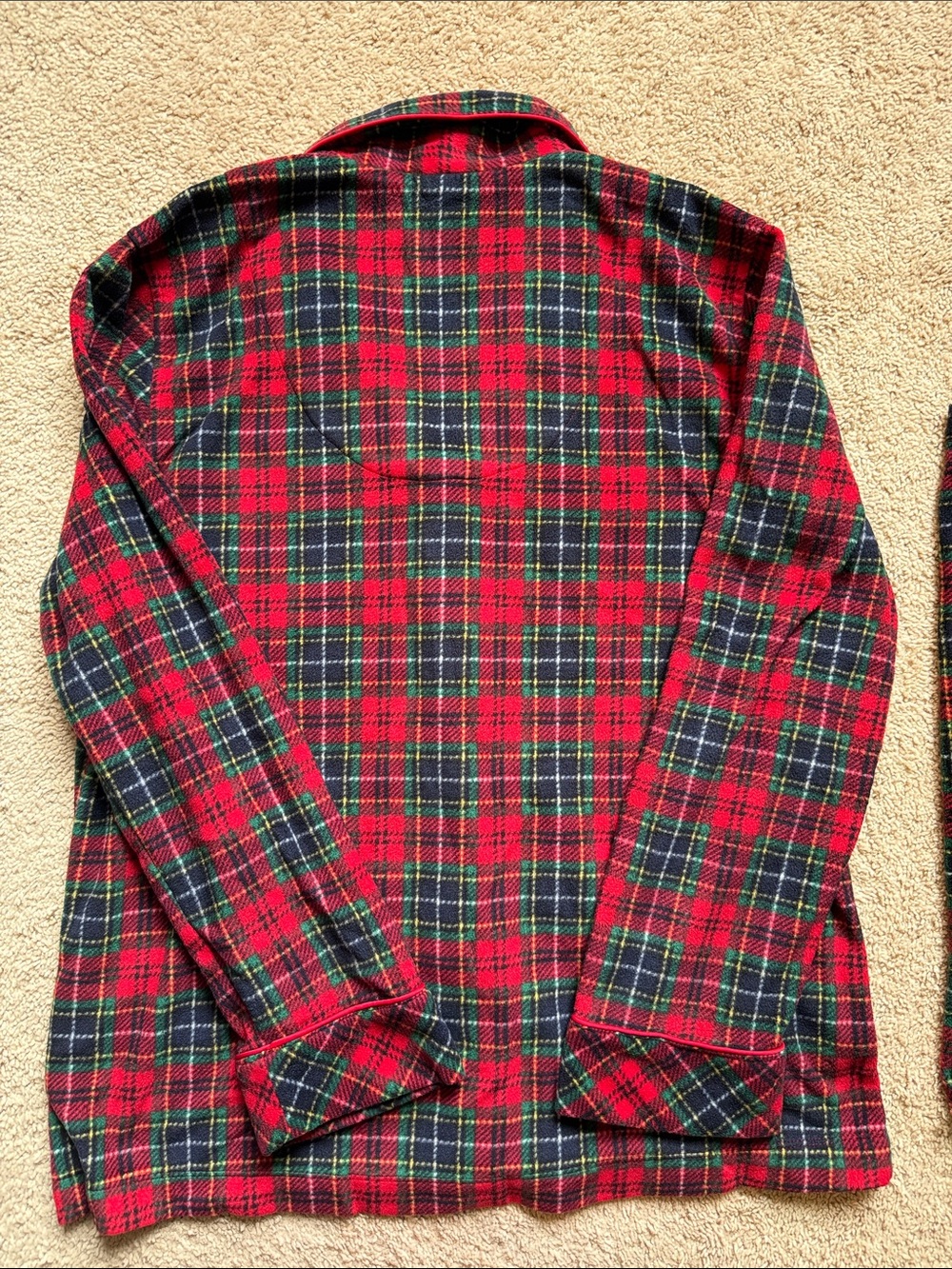 Lauren Ralph Lauren Red and Green Plaid Pajama Two-Piece Set - Picture 3 of 4